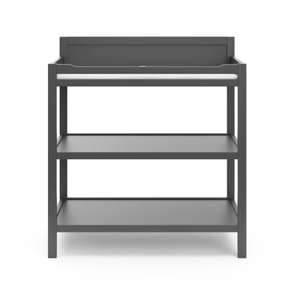 Storkcraft Alpine Changing Table (Black) – GREENGUARD Gold Certified Nursery Changing Table, Includes Water-Resistant Changing Pad, 2 Shelves for Nursery Storage and Organizing