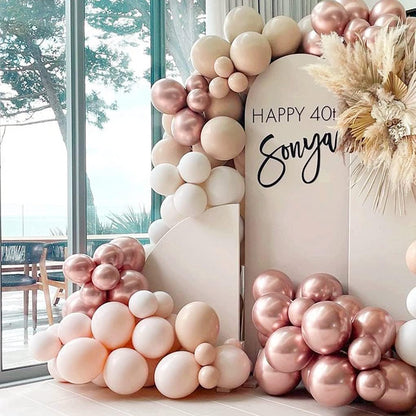 Blush Beige Balloon Arch Kit - Double Stuffed White Sand Nude Balloon Garland Neutral Cream Apricot Balloons for Baby Bridal Shower Boho Gender Reveal Wedding Birthday Party Party Decor