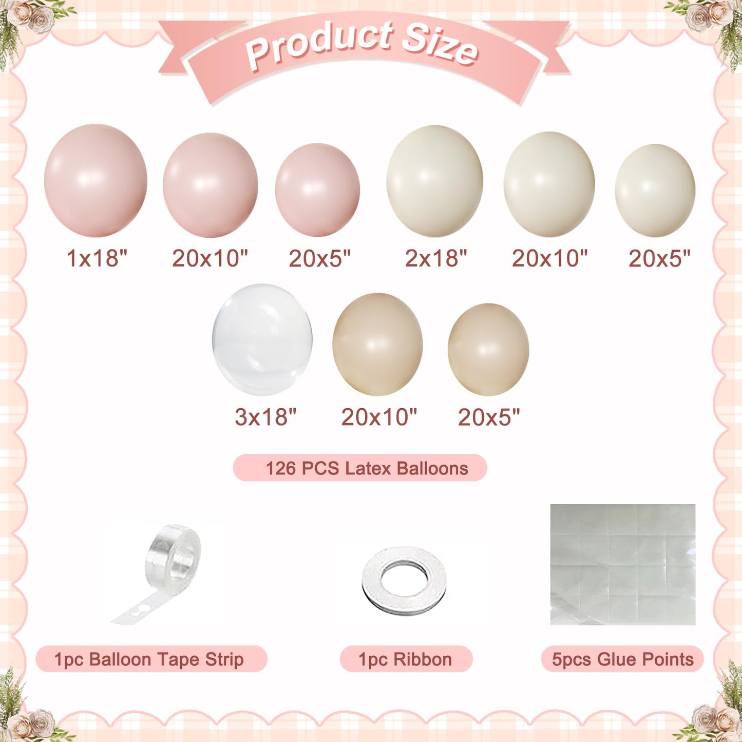 Dusty Pink Balloon Arch Kit 126 Pcs Pink and Sand White Balloon Arch Garland Kit Include Dusty Pink Sand White Balloons for Wedding Birthday Baby Shower Gender Reveal Decorations