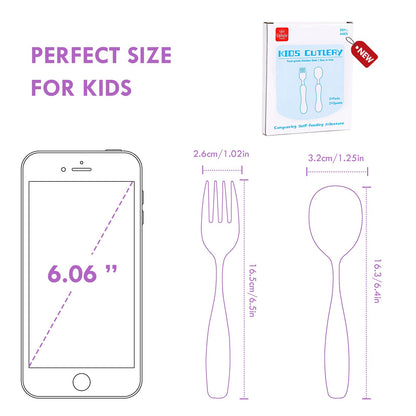 Lehoo Castle Kids Utensils, 6pcs Silverware Set, Safe Stainless Steel Toddler Fork and Spoon, Includes 3 Spoons and 3 Forks (Pink)