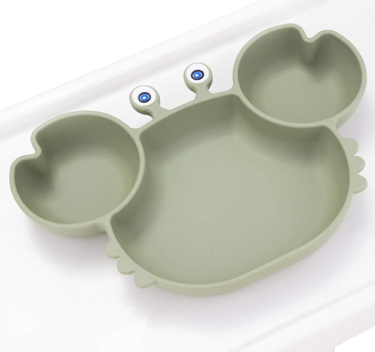 Silicone Suction Plate for Toddlers - Self Feeding Training Divided Plate Dish and Bowl for Baby and Toddler, Fits for Most Highchairs Trays, BPA Free Microwave Dishwasher Safe