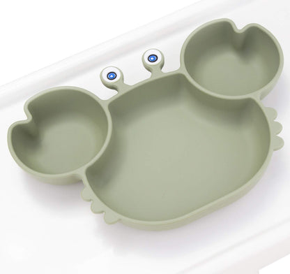 Silicone Suction Plate for Toddlers - Self Feeding Training Divided Plate Dish and Bowl for Baby and Toddler, Fits for Most Highchairs Trays, BPA Free Microwave Dishwasher Safe