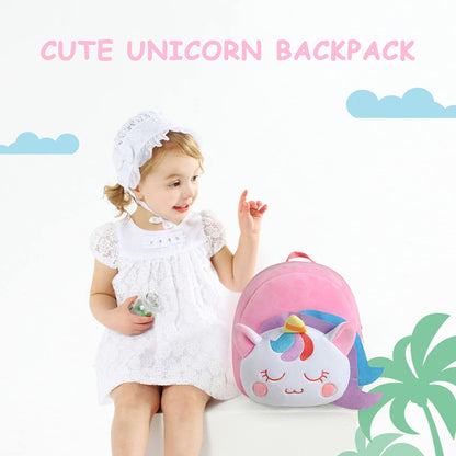 VASCHY Toddler Backpack, Baby Boys and Girls Cute Plush Animal Small Daycare Backpack for Baby Little Kids Yellow Cat