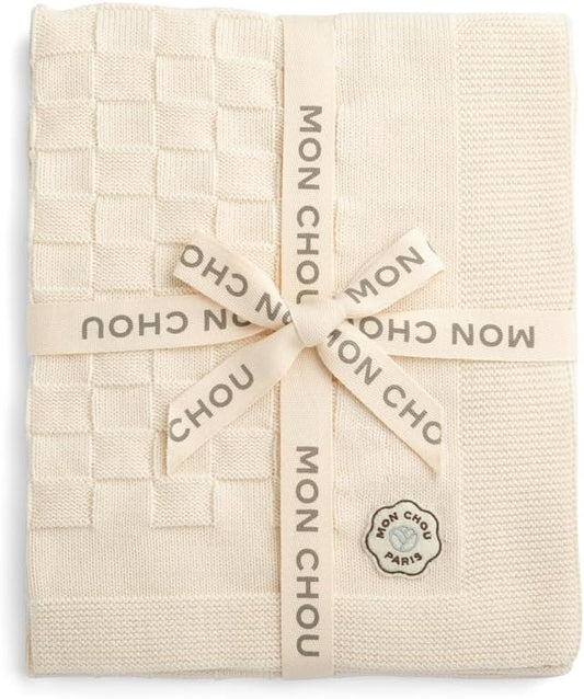 Organic Baby Blanket, 100% Organic Pima Cotton, Elegant Baby Blanket Perfect for Crib, Stroller, Nursery, Newborn Infant Boy Girl, 30” x 37”