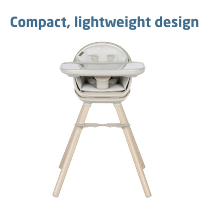 Maxi-Cosi Moa 8-in-1 High Chairs for Babies and Toddlers, Machine Washable Infant High Chair, Compact, Convertible High Chair Lightweight Design, Classic Slate
