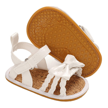 Baby Girl Sandals Summer Crib Shoes Bowknot Soft Sole Infant Girls Princess Dress Flats First Walker Shoes