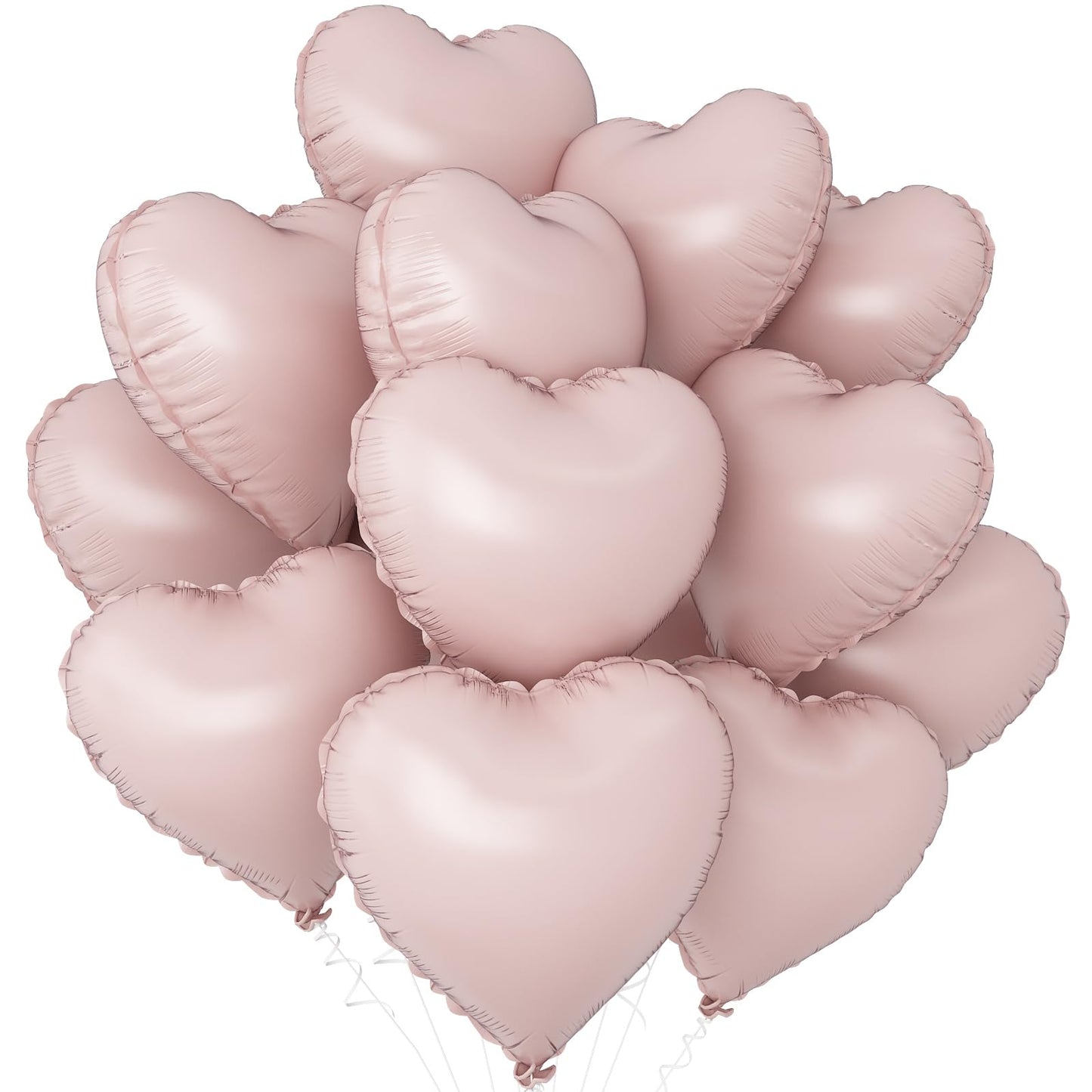 Sage Green Gold Heart Balloons,12Pcs Light Gold Heart Shaped Foil Balloons,18Inch Cream White Helium Mylar Balloon for Baby Shower Birthday Anniversary Wedding Party Decorations