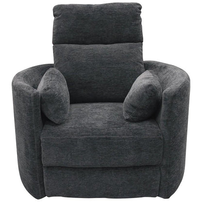 Pemberly Row Contemporary Fabric Swivel Glider Recliner in Ivory