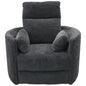Pemberly Row Contemporary Fabric Swivel Glider Recliner in Ivory