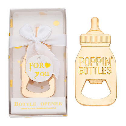 24 Pieces Baby Bottle Openers Shower Favoris, Gifts, Decorations, or Souvenir Guest Gift Boxes, Poppin Design for Baby Boys or Girls (24 Pack Green)