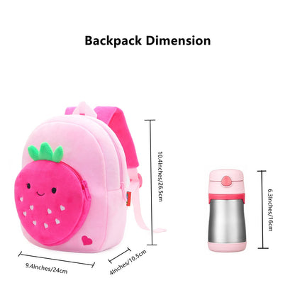 NICE CHOICE Cute Toddler Backpack Toddler Bag Plush Animal Cartoon Mini Travel Bag for Baby Girl Boy 2-6 Years(Grey Elephant)