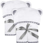 Set of 2 Hooded Baby Towels – White and Grey – Luxurious, Large and Super Absorbent – 30 x 30 Inch – Soft and Suitable for Infants, Toddlers and Kids – 400 GSM