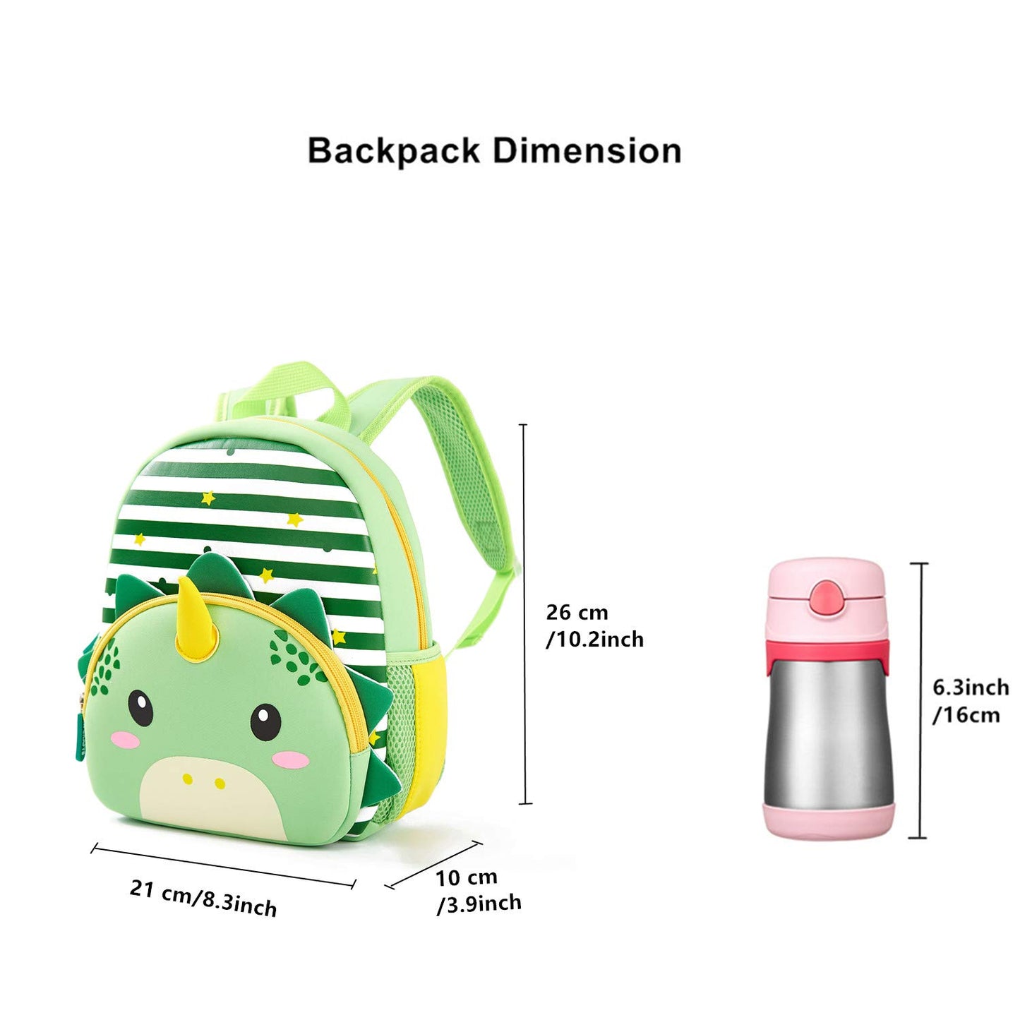 KK CRAFTS Preschool Backpack Toddler Neoprene Animal Schoolbag Lunch backpack for Kids Boys Girls(Dinosaur)