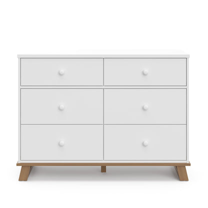 Storkcraft Modern Nursery Changing Table Dresser (White with White) – GREENGUARD Gold Certified, Dresser for Nursery, Changing Table With Drawers