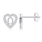 Anoup Heart Initial Stud Earrings - Gifts for Girls, Sterling Silver Post 14K Gold Plated All Over Hypoallergenic | CZ Simulated Diamond Stud Earrings | Birthday Gifts for Kids Toddlers Daughter