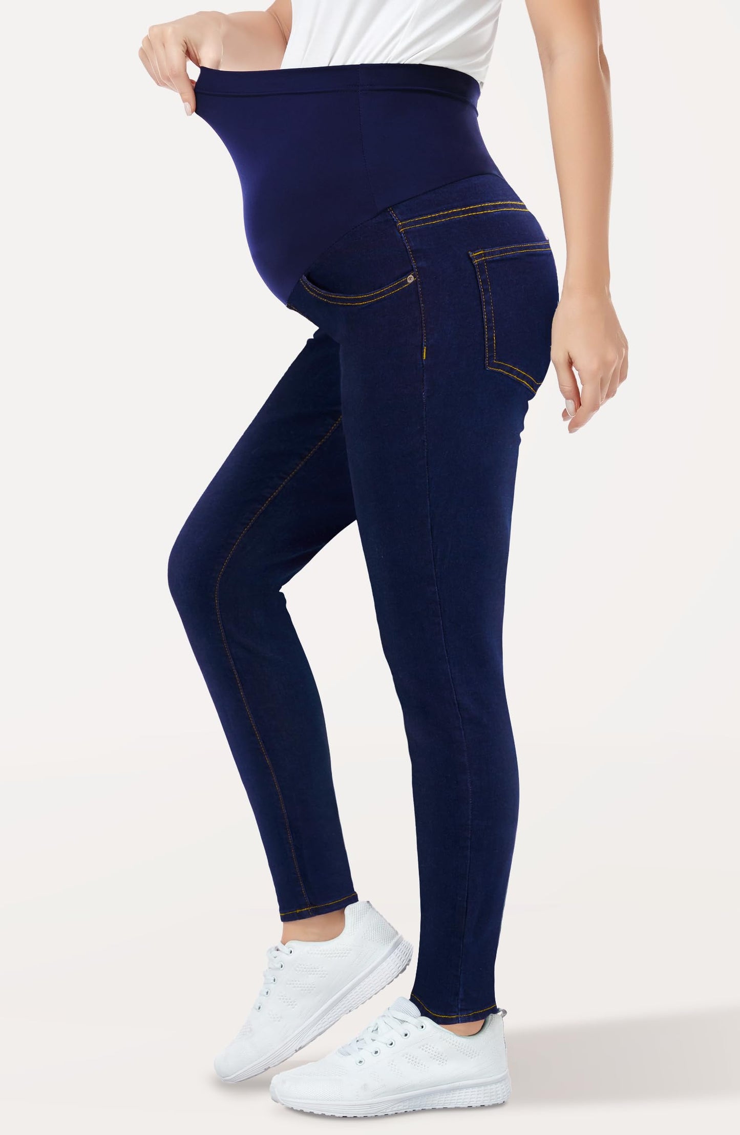 PACBREEZE Women's Maternity Jeans Over Belly Skinny Stretchy Denim Pants Comfy Slim Pregnancy Pants