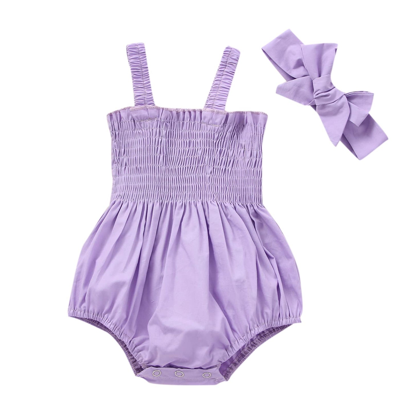 FOMOYUU Infant Newborn Baby Girl Ruffle Sleeveless Romper Summer Clothes Outfit with Cute Floral Print Jumpsuit
