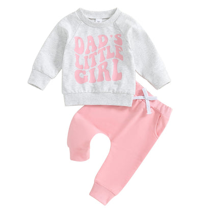 Kaipiclos Toddler Baby Girl Fall Winter Outfit Mamas Girl Long Sleeve Pullover Sweatshirts Jumper Pants Clothes Set