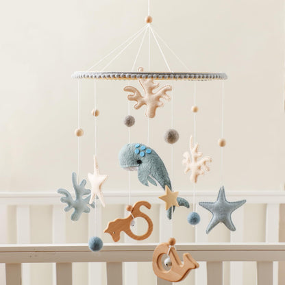 Baby Mobile for Crib Bear Cloud Crib Mobile Handmade Furry Nursery Mobile Gender Neutral Crib Toy Hanging for Nursery Decor Accessories