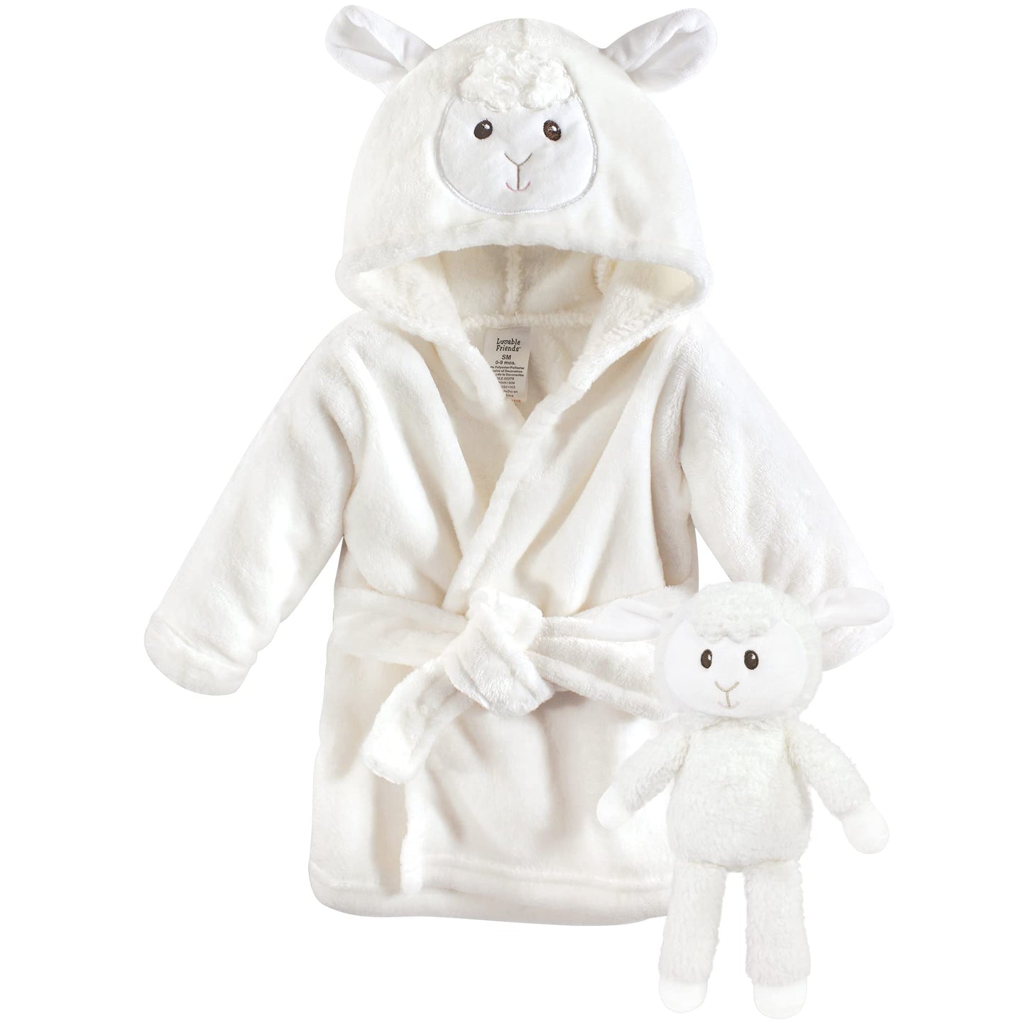 Luvable Friends Unisex Baby Plush Bathrobe and Toy Set