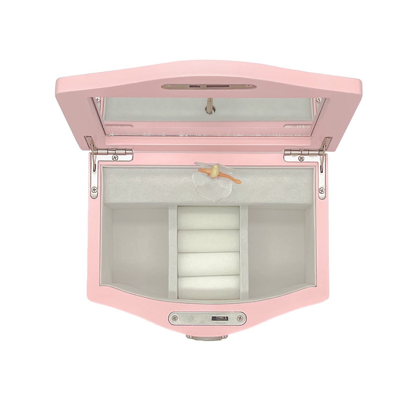 Medium Pink Ballerina Musical Jewelry Box with Mirror and Lock for Girls,Pink Kid's Jewelry Storage Music Chest,Gifts for Christmas,New Year and All Hoidays