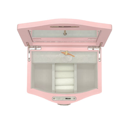 Medium Pink Ballerina Musical Jewelry Box with Mirror and Lock for Girls,Pink Kid's Jewelry Storage Music Chest,Gifts for Christmas,New Year and All Hoidays