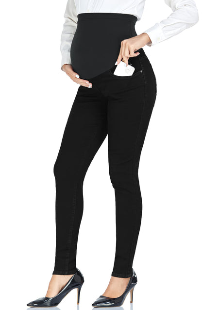 PACBREEZE Women's Maternity Jeans Over Belly Skinny Stretchy Denim Pants Comfy Slim Pregnancy Pants