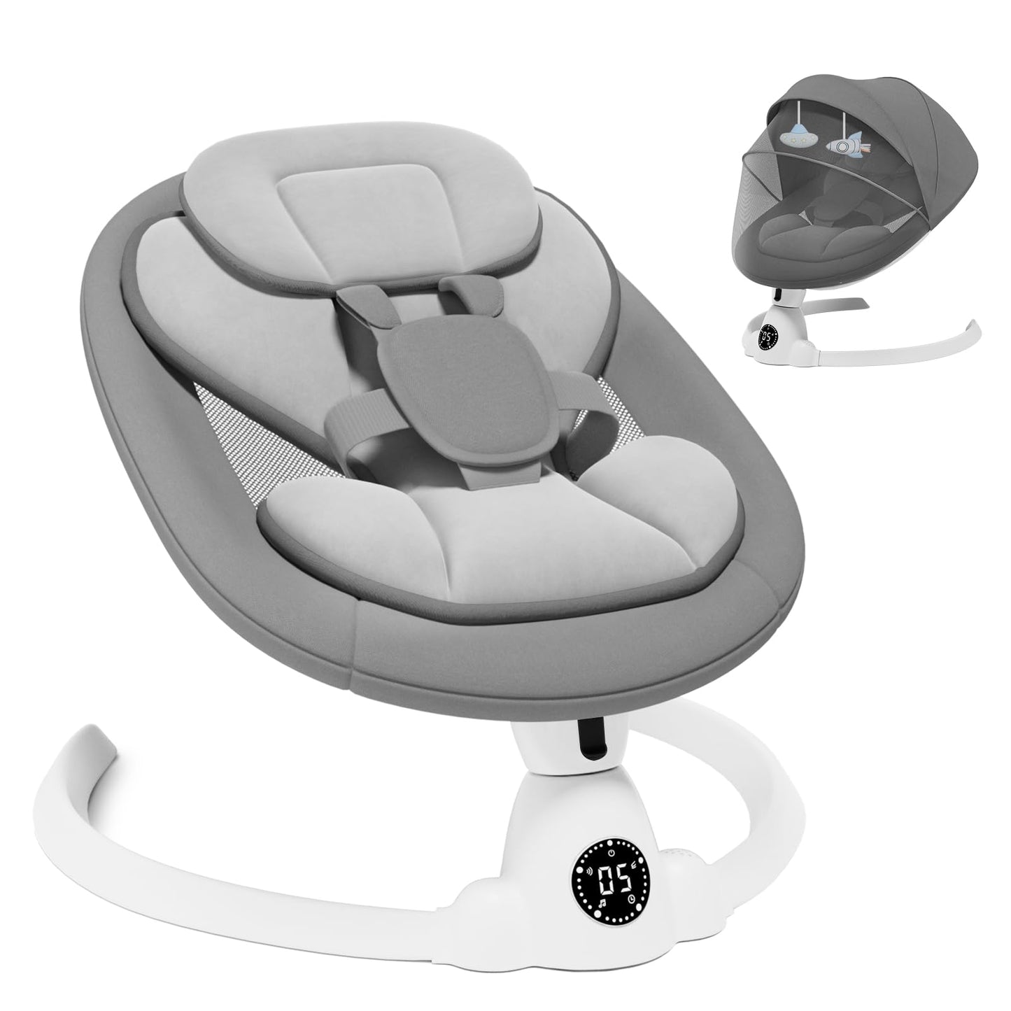 Electric Baby Swings for Infants to Toddler Baby Swing with Remote Control & Bluetooth Music 10-Preset Melodies (Pink)