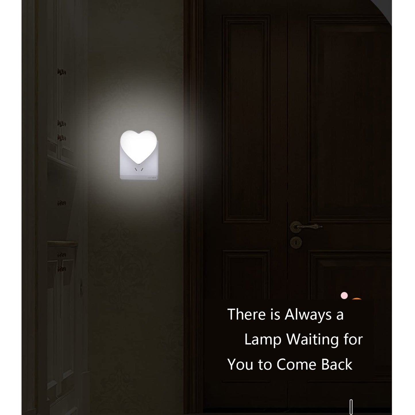 Cute Night Lights, Heart Shape Nursery Nightlight with Light Sensors, Auto Dusk to Dawn Sensor, Soft Warm White, Ideal Nightlight for Bedroom, Bathroom, Hallway, Kitchen (Blue)