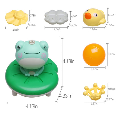 Baby Bath Toys for Kids, Electric Frog Bath Toy with Shower Head & 4 Spray Water Sprinklers Bathtub Toys for Toddlers1-3, Swimming Pool Game Water Play Set Gift for Bathtub Shower Beach