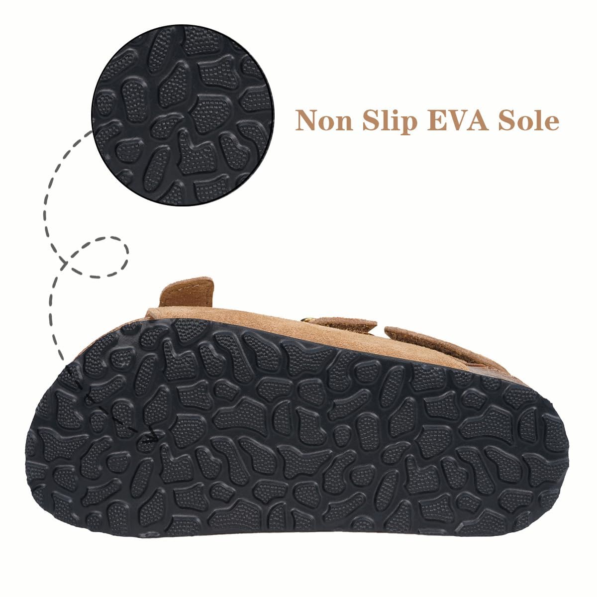 ZUSERIS Kids Toddler Sandals Boys Girls Cork Footbed Sandal Comfort Double Buckle Slip On Slippers with Adjustable Back Strap