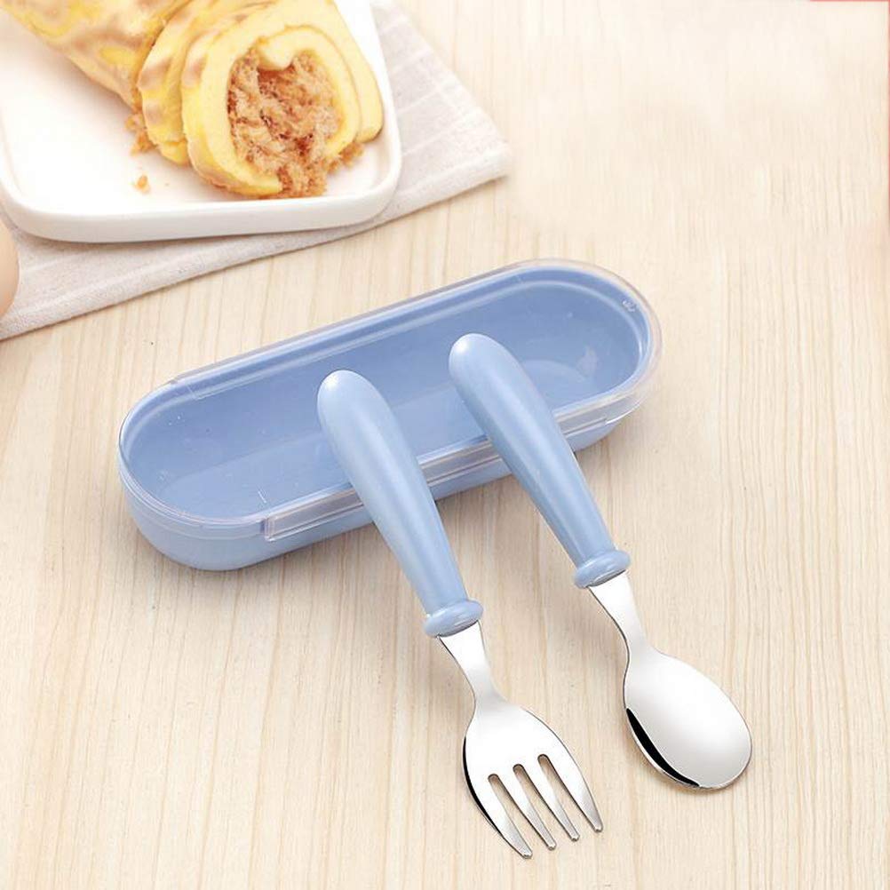 Toddler Utensils, Toddler Forks and Spoons,Stainless Steel Baby Utensils Baby Silverware Set with Storage Box for Safe Dining (3 Set with Case)