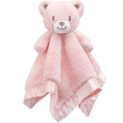Bear Security Blanket Soft Baby Lovey Fluffy Blanket Unisex Lovie Snuggle Toy Baby Bear Stuffed Gift for Newborn, Boys and Girls, 13.5 Inch