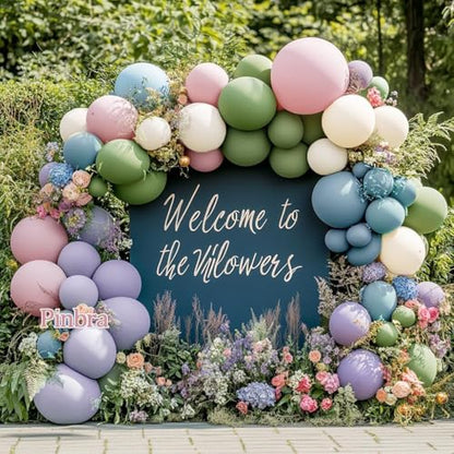 Dusty Blue Tan Balloon Garland Double Stuffed Slate Pastel Blue Brown Nude White Sand Latex Balloons Arch Kit for Neutral Baby Shower Birthday Bridal Wedding Bear Theme Party Decorations