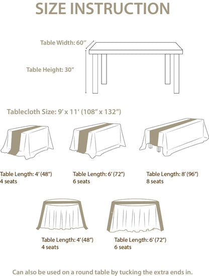 Ling's Moment Sheer Chiffon Table Cloth & Runner Set for 3x4ft Rectangle Table Decor in Dusty Rose & Blush for Wedding Reception and Parties