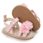 Timatego Infant Baby Girls Summer Sandals Anti-Slip Soft Sole with Flower Toddler First Walkers Crib Dress Shoes