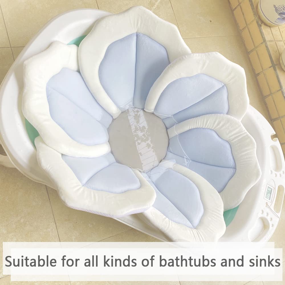 Baby Bath Pad for Infant Bathtub Sink - Flower Mat Tub Lounger - Petal Soft Supports Newborn Bathing Insert Seat - 31" (Pink)