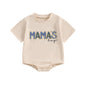 Newborn Infant Baby Boy Summer Outfit Mamas Boy Baby Clothes Boy Oversized Romper Shirts Short Sleeve Onesie