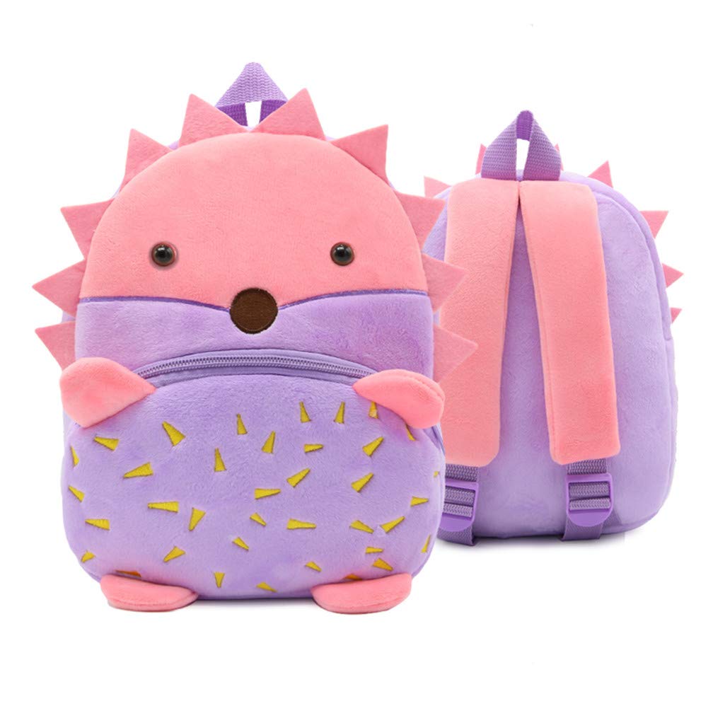 Ladyzone Toddler Backpack Zoo Animals Backpacks Cute Plush Bag Cartoon 10" Preschool Book Bag For 2+ Years Girls Boys