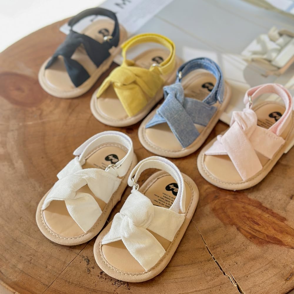 Infant Baby Boys Girls Sandals Summer Baby Wedding Dress Flat Shoes Newborn Crib Shoes First Walkers Prewalkers Shoes