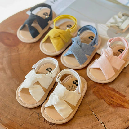 Infant Baby Boys Girls Sandals Summer Baby Wedding Dress Flat Shoes Newborn Crib Shoes First Walkers Prewalkers Shoes