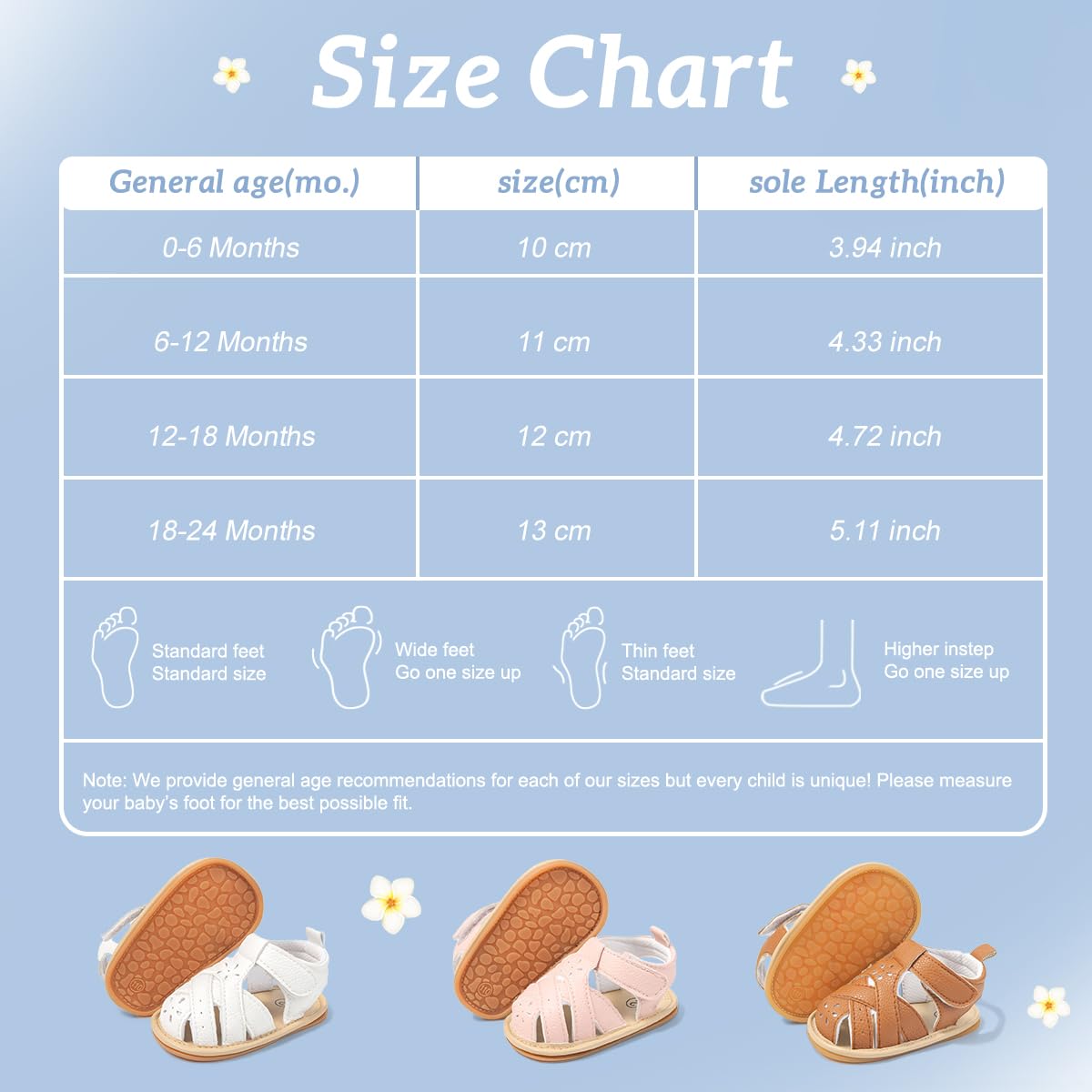 Kannior Infant Boys Girls Sandals Breathable Premium Baby Summer Outdoor Casual Beach Shoes Lightweight Toddler Flower Bowknot Anti Slip Rubber Sole Newborn Prewalker First Crib Shoes