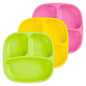 Re-Play Toddler Plates with Dividers - Deep-Walled 3 Compartments Divided Plates for Kids - Dishwasher & Microwave Safe - Made in USA - Set of 3-7.37" x 7.37" x 1.25" - Princess
