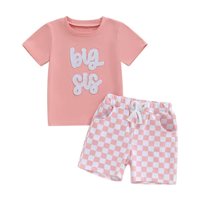 Toddler Baby Boy Summer Clothes Letter Short Sleeve T Shirt/Romper Casual Shorts Set Brother Matching Outfits