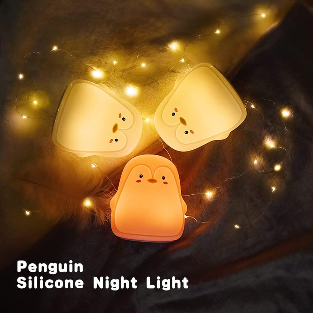 TriPro Penguin Silicone Nursery Night Light Decor Room Lamp Bedroom Decorations