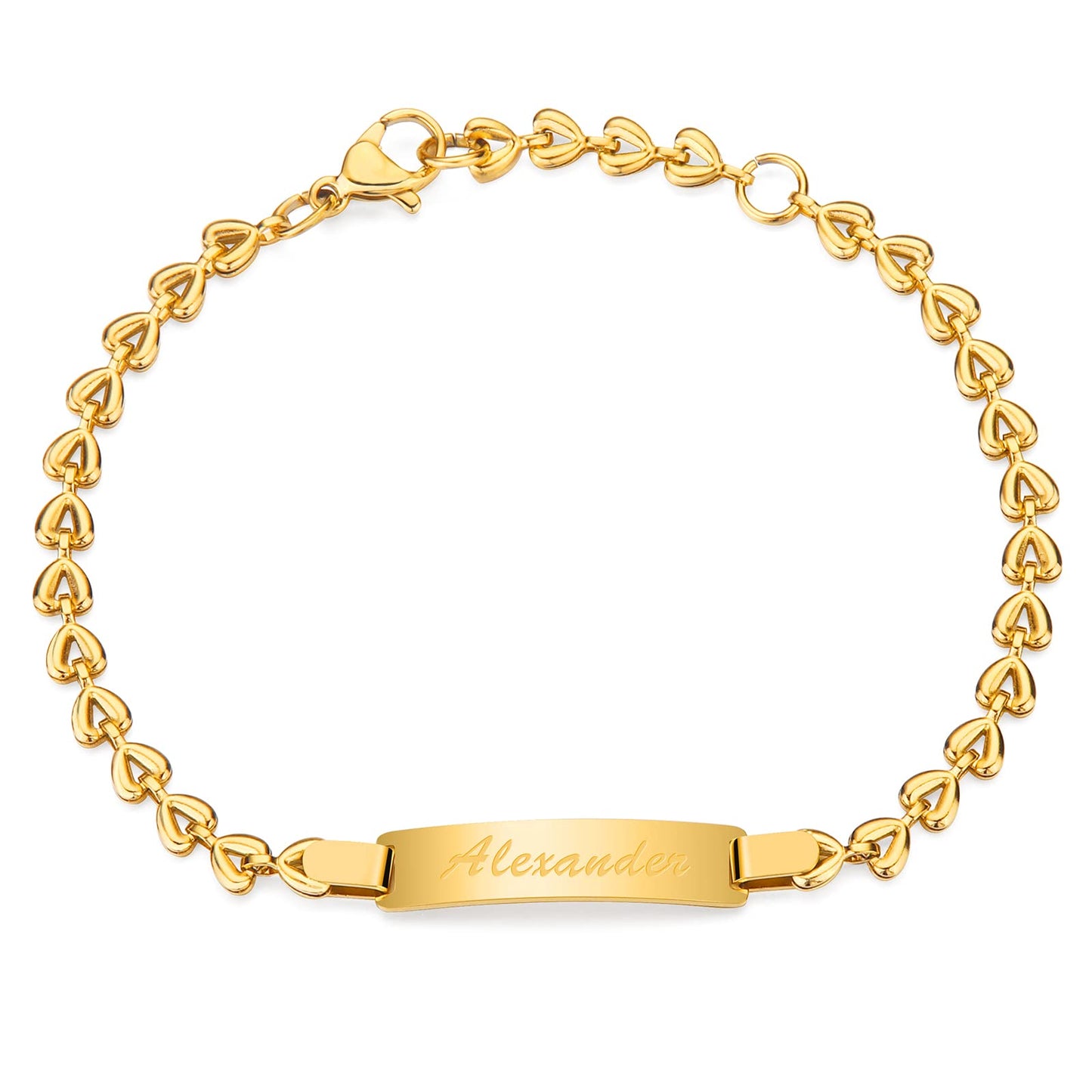 Tina&Co Personalized Baby Name Bracelet Customized 18K Gold Plated for NewBorn to Children Girl Boy Birthday Baby Shower Gift Personalized Gift 2313B (Style 1)