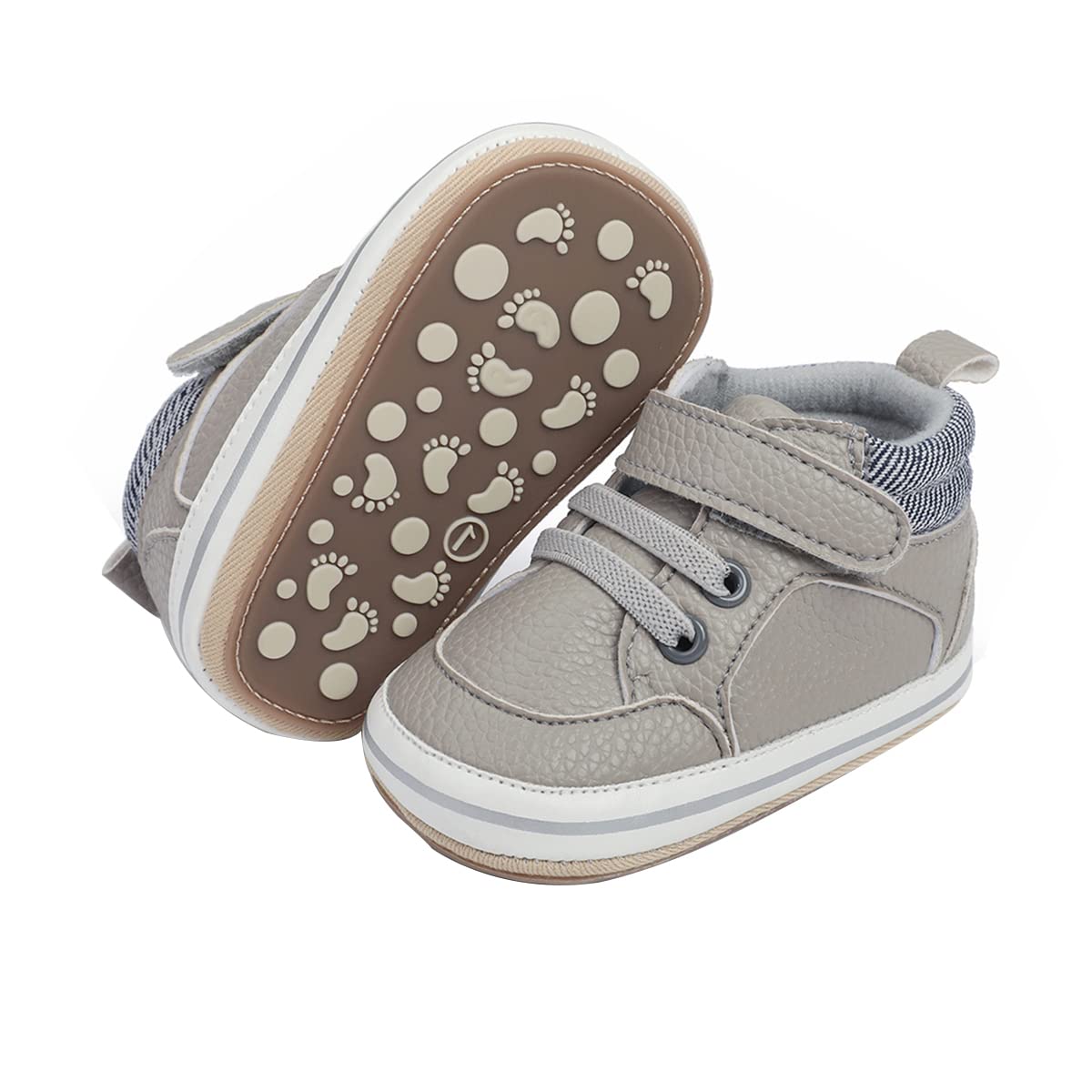 E-FAK Baby Shoes Boys Girls Infant Sneakers Non-Slip Rubber Sole Toddler Crib First Walker Shoes