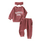 AMAWMW Infant Baby Girl Clothes Long Sleeve Loose Sweatshirts Pockets Pants Headband Outfits Fall Winter Spring Gift
