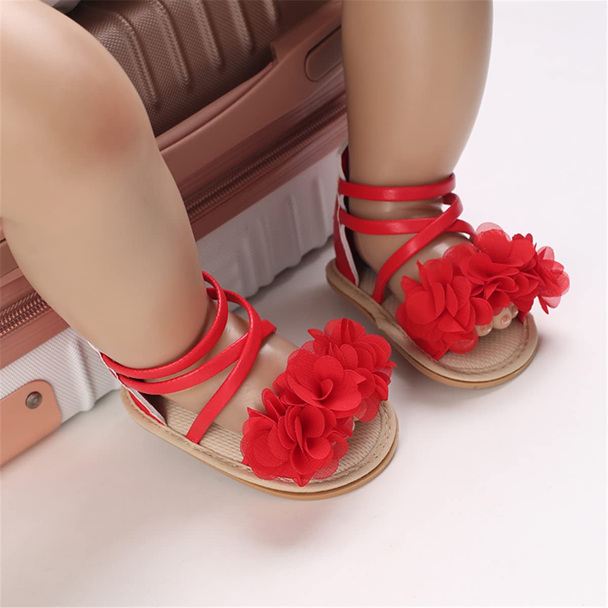 LAFEGEN Baby Boys Girls Summer Sandals 2 Straps Anti Slip Soft Sole Beach Infant Shoes Toddler First Walker Newborn Crib Shoes(3-18Months)