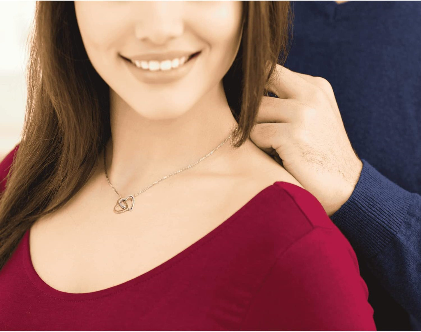 LOTUS-A Pregnancy Gifts for First Time Moms - Sterling Silver S925 Interlock Heart Pendant Necklace with Message Card Mother To Be Soon Present for Expecting Pregnant Women